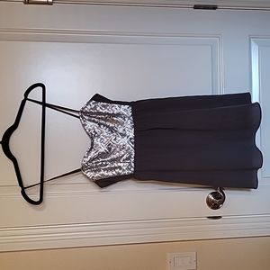 Silver sequin cocktail dress
